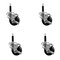 Service Caster 3'' SS Phenolic Swivel 3/4'' Expanding Stem Caster Set with Brake, 4PK SCC-SSEX20S314-PHS-TLB-34-4 - alternate 1